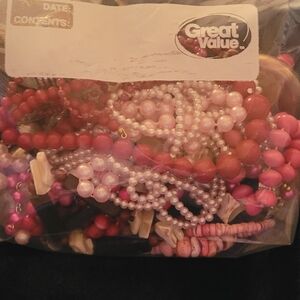 Assorted Pink and Red Bead Collection